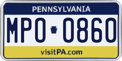 PA license plate MPO0860
