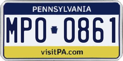 PA license plate MPO0861