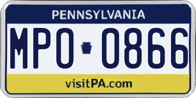 PA license plate MPO0866