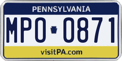 PA license plate MPO0871