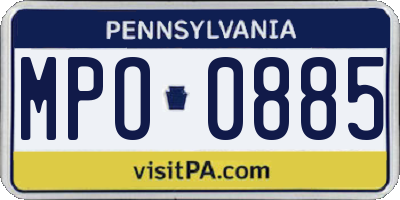 PA license plate MPO0885