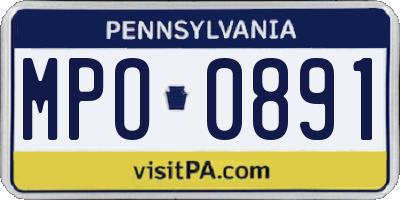 PA license plate MPO0891