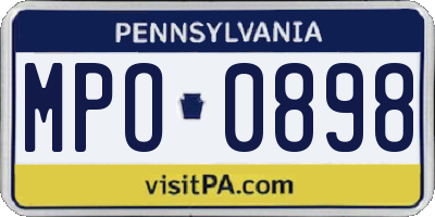 PA license plate MPO0898