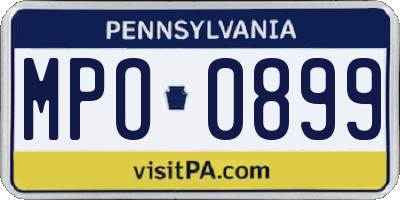 PA license plate MPO0899