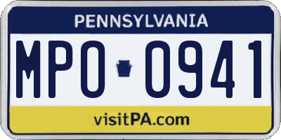 PA license plate MPO0941