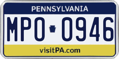 PA license plate MPO0946
