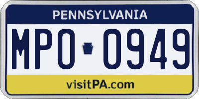 PA license plate MPO0949