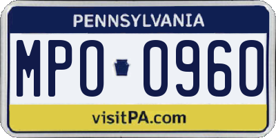 PA license plate MPO0960