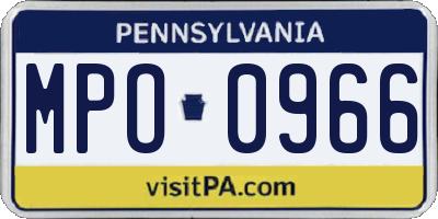 PA license plate MPO0966