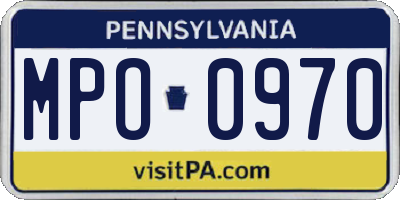 PA license plate MPO0970