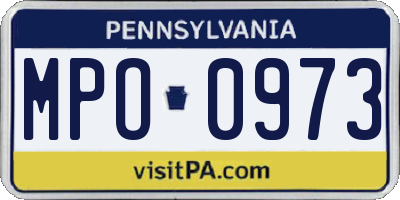 PA license plate MPO0973