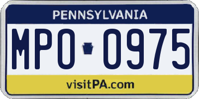 PA license plate MPO0975