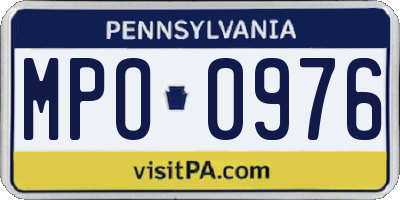 PA license plate MPO0976