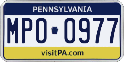 PA license plate MPO0977