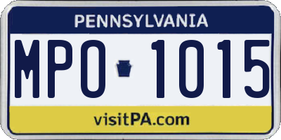 PA license plate MPO1015