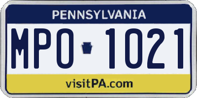 PA license plate MPO1021