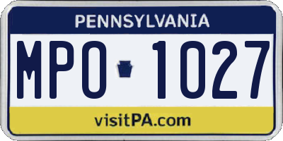 PA license plate MPO1027