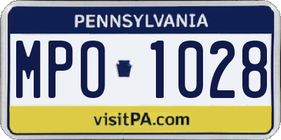 PA license plate MPO1028