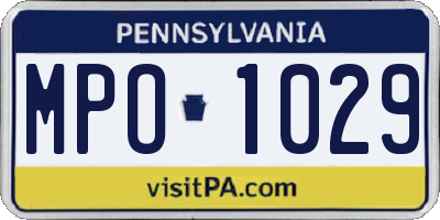PA license plate MPO1029