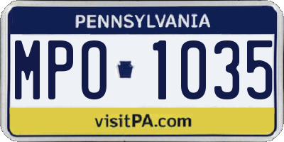 PA license plate MPO1035