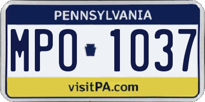 PA license plate MPO1037