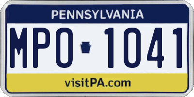 PA license plate MPO1041