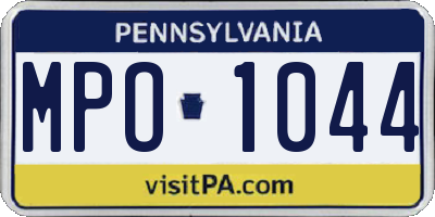 PA license plate MPO1044