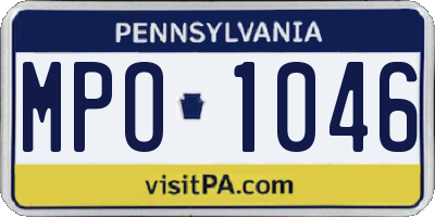 PA license plate MPO1046