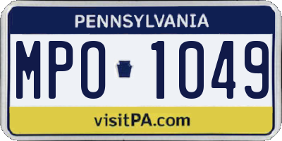 PA license plate MPO1049