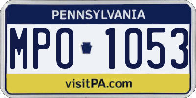 PA license plate MPO1053