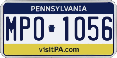 PA license plate MPO1056