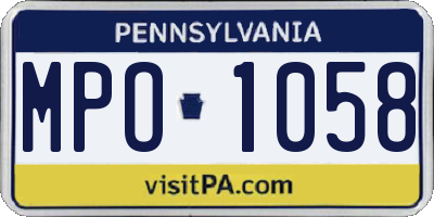 PA license plate MPO1058