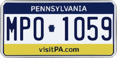 PA license plate MPO1059