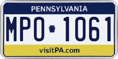 PA license plate MPO1061