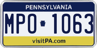 PA license plate MPO1063