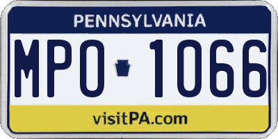 PA license plate MPO1066