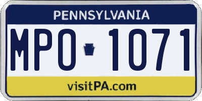 PA license plate MPO1071