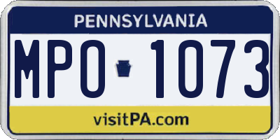 PA license plate MPO1073