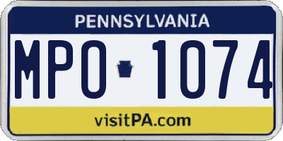 PA license plate MPO1074