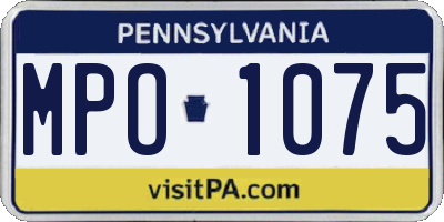 PA license plate MPO1075