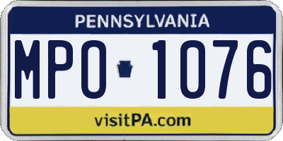 PA license plate MPO1076