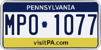 PA license plate MPO1077