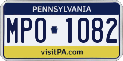 PA license plate MPO1082