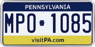 PA license plate MPO1085
