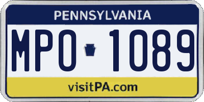 PA license plate MPO1089