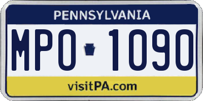 PA license plate MPO1090