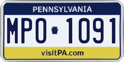 PA license plate MPO1091