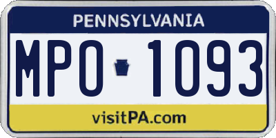 PA license plate MPO1093
