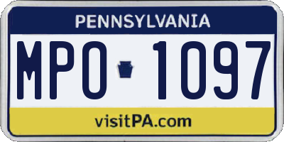 PA license plate MPO1097