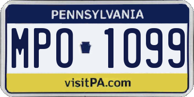 PA license plate MPO1099